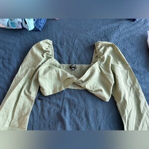 Green Women's Twist Crop